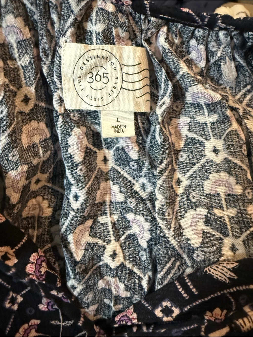 Destination 365 Regular Printed Short-Sleeve Midi Dress Black Abstract Large - Picture 4 of 6